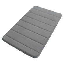 Tapis de bain matelassé à rayures, en velours doux et absorbant, antidérapant