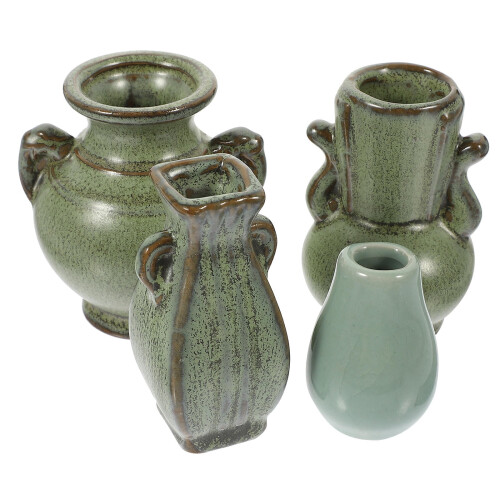4-Piece Ceramic Mini Vase Set for Home Decor