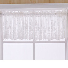 Vintage Floral Lace Valance, Semi-Sheer Polyester, 51.2"