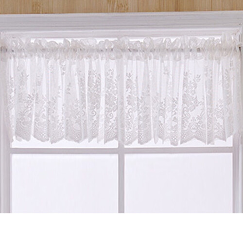 Vintage Floral Lace Valance, Semi-Sheer Polyester, 51.2"