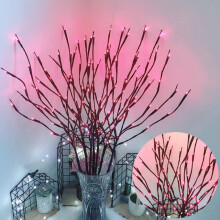 20 LED's, kunstmatige takken van witte berk, 5 takken, decoratief