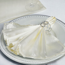 20 Ivory Satin Dinner Napkins 20"