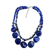 Resin Layer Pendant Necklace Mixed Matching Color-dark blue