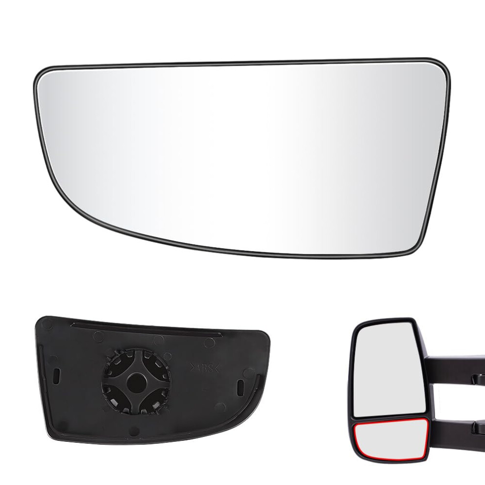 Senzeal Lower Wing Mirror Glass Left Passenger Side For Ford Transit Mk8 2014-2022 With Backing Plate 1855103 Bk3117c718ab (Left) 5051226421747