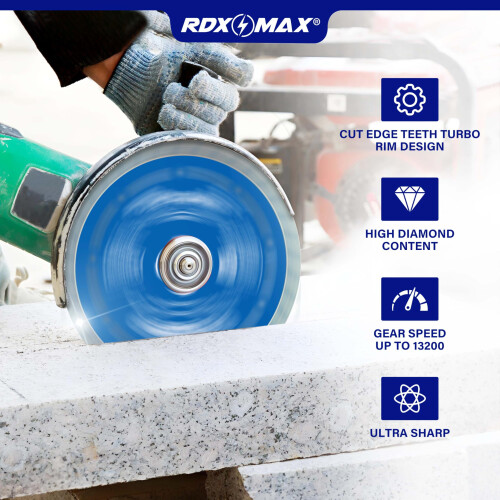 RDXMAX  115mm Diamond Cutting Discs for Angle GrinderSuper Thin FastC 1