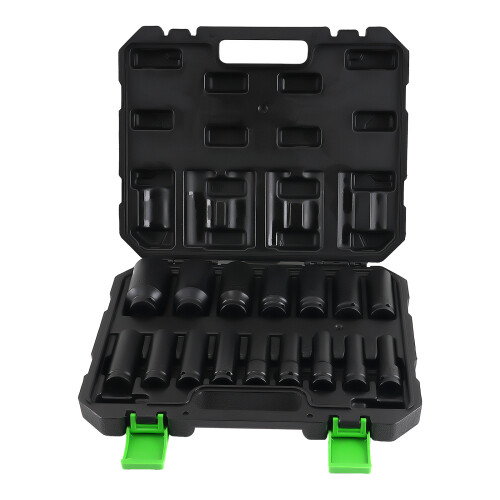 1/2" Deep Impact Socket Set Metric 16pc 10-32mm 6 Point Chrome Vanadium 78mm 2