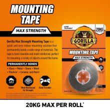 Gorilla Max Strength Indoor Mounting Tape 25mm x 15m – HeavyDuty Doubl