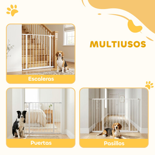 PawHut Barrera de Seguridad Blanco 107 x 76 cm 2