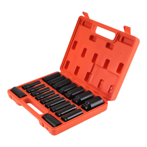 1/2" Deep Impact Socket Set 6 Point 18PC 10mm-32mm 50BV30 Chrome 78mm 2