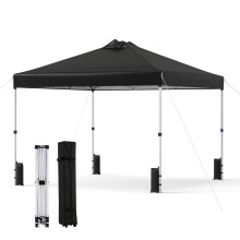 3 x 3 m Faltpavillon mit Sandsäcken und Heringen, Schwarz