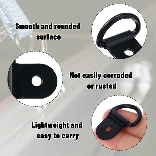 10PCS D Rings Heavy Duty Lashing Ring Black Tie Down Anchor 2