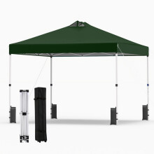 3 x 3 m grüner Pop-Up-Pavillon mit Sandsäcken und Heringen