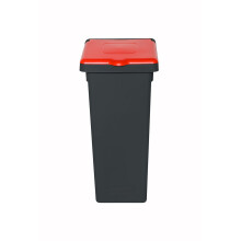 Plafor Fit Abfalleimer mit Deckel, 20 l - Recycling - Grau/Rot