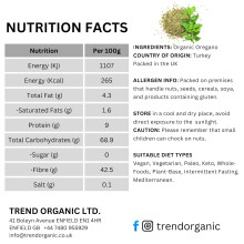 Trend Organic Oregano 150g - Aromatic Herb with Robust Flavour for Culinary Excellence, Rich in Vitamins, and Essential Oils, Certified Organic