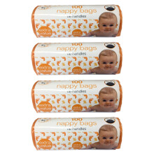 TidyZ Pack of 400 Nappy Bags Thick Strong On A Roll with Tie Handles