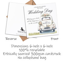 Maise & Rose Wedding Card | Mr & Mrs Wedding Day Card | Congratulations On Your Wedding Day | Bride & Groom | Just Married | Special Couple | P28