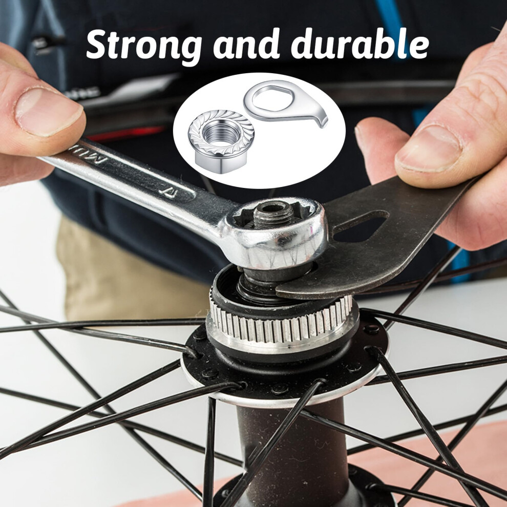 Xelsluthe 24Pcs Bicycle Axle Nuts And Safety Washers, Bike Wheel Nuts Kit, M8/M9.5/M10 Bicycle Hub Flanged Axle Nut 5051226915703