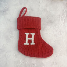 Woolen Letter Stocking Ornament, 18x15cm Festive Tree Decor