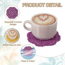 sourcing map 6Pcs Crochet Doilies Handmade Tray Doilies 4" Round Cloth Placemats Lace Coasters for Crafts, Daily Use, Festivals, Home Decoration