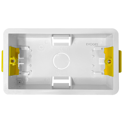 Evoges 2 Gang Dry Lining Back Box 35mm | Fast-Fit Electrical Wall Boxes for Plasterboard (5) 1
