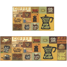 Coffee-Themed Kitchen Rug Set of 2 – Non-Slip, Washable