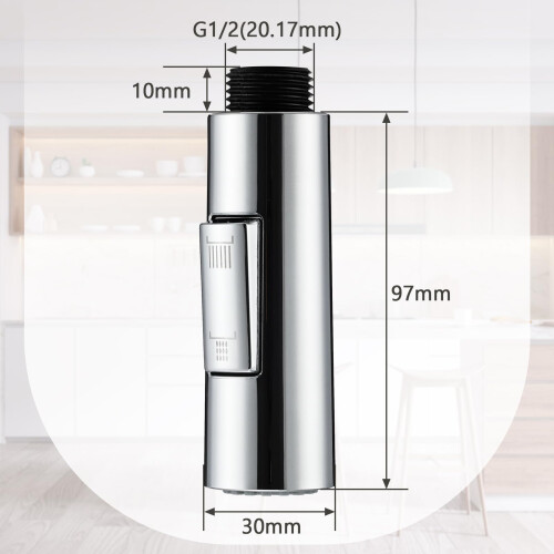 Peppermint Kitchen Tap Spray Head Chrome Pull Out Tap Sprayer Attachment for Kitchen Sink Dual Function Faucet Head Replacement Nozzle G1/2 2