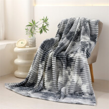 Plush Velvet Throw Blanket 70x80 in Grey Polyester