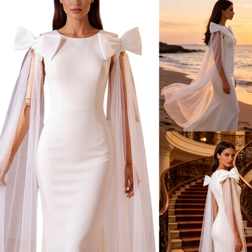 Breathable Netting Bridal Shoulder Wrap Adjustable False Sleeves 1