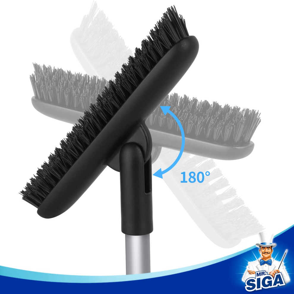Mr.siga Grout Scrub Brush With Long Handle, Shower Floor Scrubber For Cleaning, Tile Scrub Brush With Stiff Bristles 5000498195450