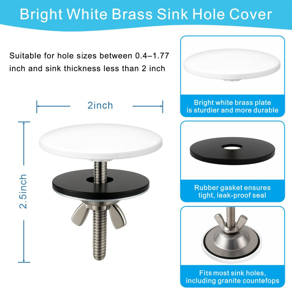 Xntong Sink Hole Cover Sink Overflow Cap Solid Brass Kitchen Sink Cov 5008307765245