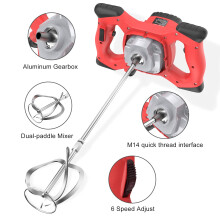 IMAYCC Portable Concrete Cement Mixer 2100W Electric Paddle Mixer Adju