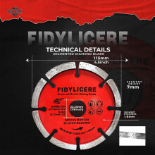 Fidylicere 1 x Diamond Mortar Rake Disc 115mm (4.5") for Angle Grinder – Masonry Joint Raking Blade