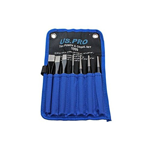 7 Piece Punch and Chisel Set Chrome Vanadium Steel in Canvas Pouch 1