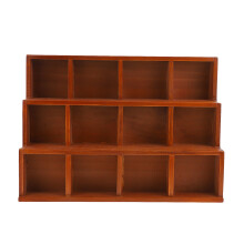 Wood Desktop Display Shelf – Compact Multi-Grid Storage