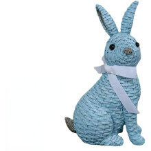 Påskeharefigur blå sittende kanin 1 stk