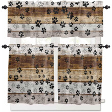 Farmhouse Kitchen Curtain Set with Valance, Rod Pocket
