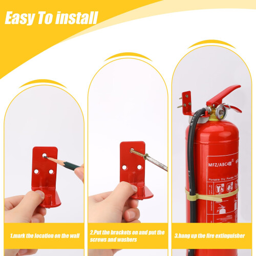 Fire Extinguisher Holder, 4 x Fire Extinguisher Holder, Wall Hook for Fire Extinguishers 2