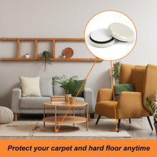 Furniture Sliders, 24pcs 1.1 Inch Heavy Furniture Mover Chair Sofa Sliding Pads Self Adhesive Gliders for Carpet and Hard Wood Floors(Beige)