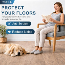 Chair Leg Floor Protectors, 16 Pcs Silicone Chair Leg Covers Caps for Hardwood Floors with Wrapped Felt, Furniture Feet Protectors Pads