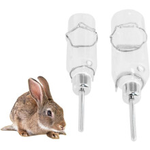 Bottiglia d'acqua per piccoli animali, distributore automatico d'acqua con beccuccio girevole a 360 gradi e design a prova di perdite per conigli,