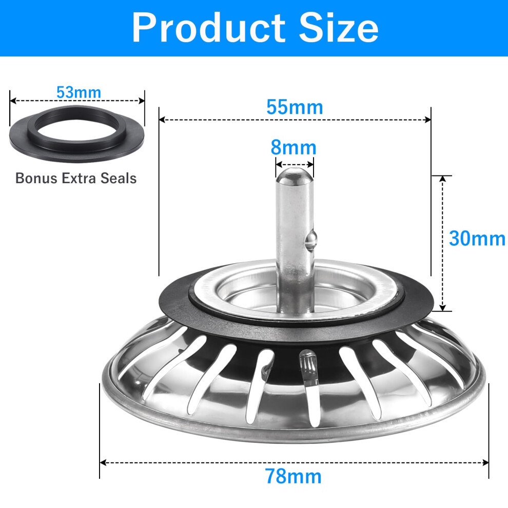 Stainless Steel Kitchen Sink Bowl Strainer And Plug 78Mm Kitchen Sink 5004342967033
