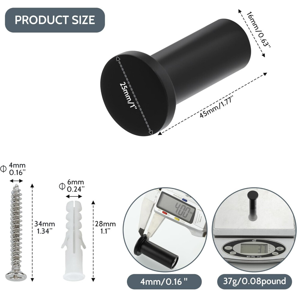 Sayayo 2Pcs Black Coat Hooks Wall Mounted Sus304 Stainless Steel Door 5007168159859