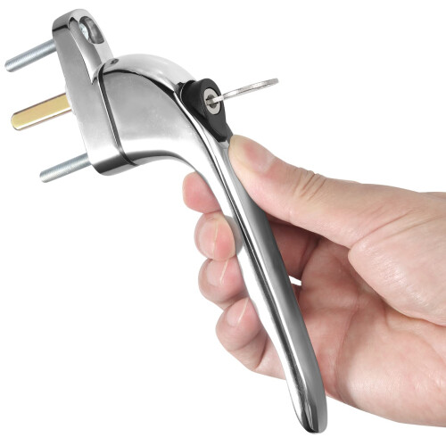 Neoteck Window Handle 2Pcs Inline Window Handle Universal Espag Key Locking Lockable Double Glazing Replacement uPVC Window Handles for All Common 1