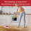Spin Mop Replacement Se Compatible with Vileda Turbo Microfibre Mop: Height-Adjustable Handle, 4 Microfibre Pads & Rotating Base 1