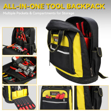AIRAJ 43 x 38 x 20 cm Tool Backpack,Heavy Duty Tool Backpack with ABS Rubber Base,Easy to Carry