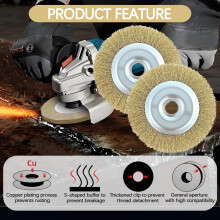 RAC814 Replacement Wire Brush for Ryobi Patio Cleaner, Block Paving Wire Brush Wheel for RY18PCA-0 & OPC1800, Joint Cleaning Metal Brush 115mm