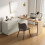 Expandable L-shape Desk Off-white/natural 6-drawer 3