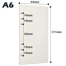 PALUDO 3-Pack Refill Paper A6, 135 Sheets Lined, 6-Hole Refill for Filofax, Bullet Journal & Ring Binders