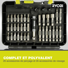 Ryobi bit and Drill Set 60 Pieces RAK60DDF Accessory Set for Drilling