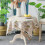 Floral Cotton-Linen Tablecloth 90x90cm 4